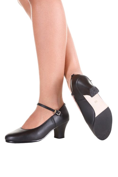 FL16 - Preto - Sapato Tacheado para Flamenco Sintético