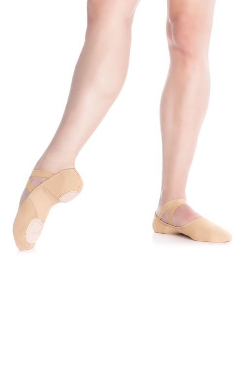 SD122 Bellamy - Areia - B - Sapatilha de Meia-Ponta em Stretch