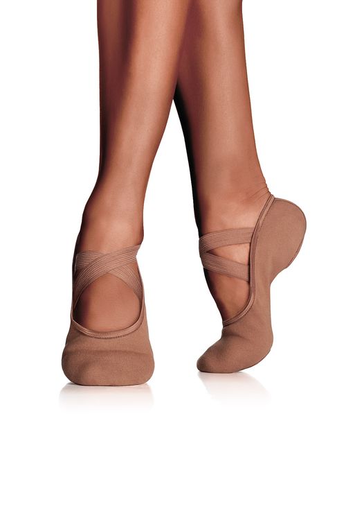 SD120 - Super-Pró - Mocha - B - Sapatilha de Meia-Ponta em Stretch