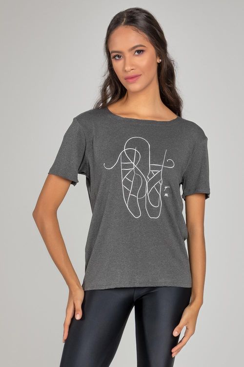 Camiseta - Mescla Preto - 1725/A - MB22 ENTREGA RÁPIDA