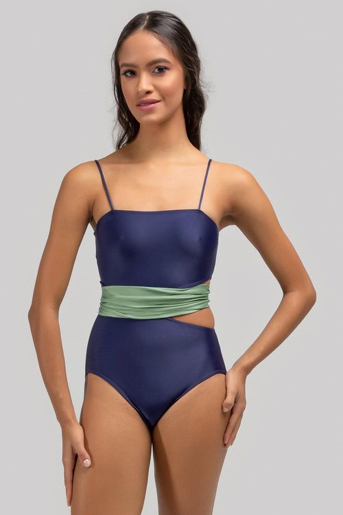 Collant Paulina -Marinho/Verde Alecrim - Adulto-SD-2008 (PROMOCIONAL)