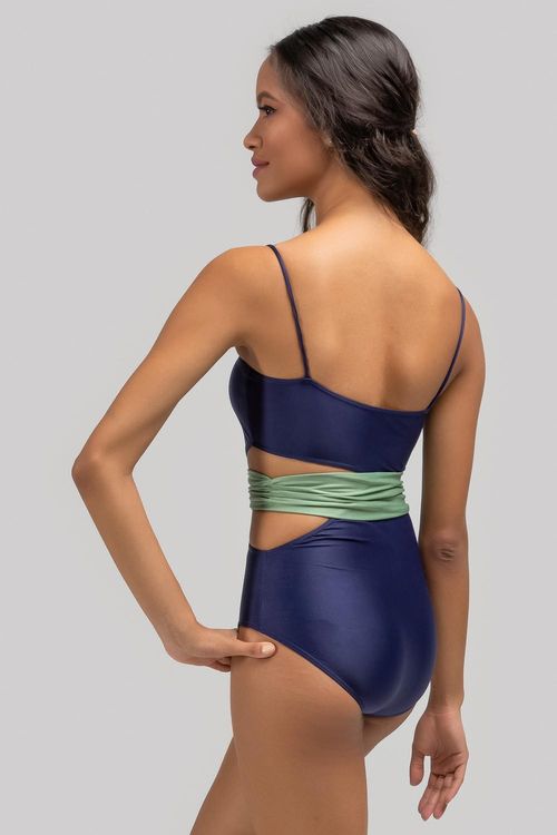 Collant Paulina -Marinho/Verde Alecrim - Adulto-SD-2008 (PROMOCIONAL)