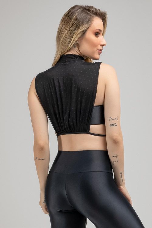 Cropped Top Faixa Preto Adulto - SD2039 (PROMOCIONAL)
