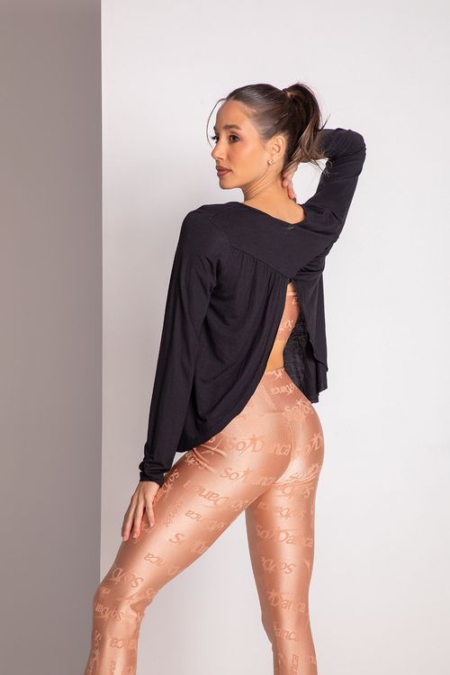 Blusa Fluidity Manga Longa - Preto SD2259 -  Adulto