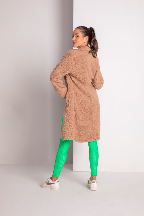 Casaco Maxi Coat Sherpa - Nut - SD2277 Adulto