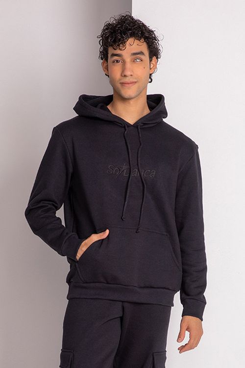 Blusa Comfy com Capuz - Preto - SD2290 - Adulto