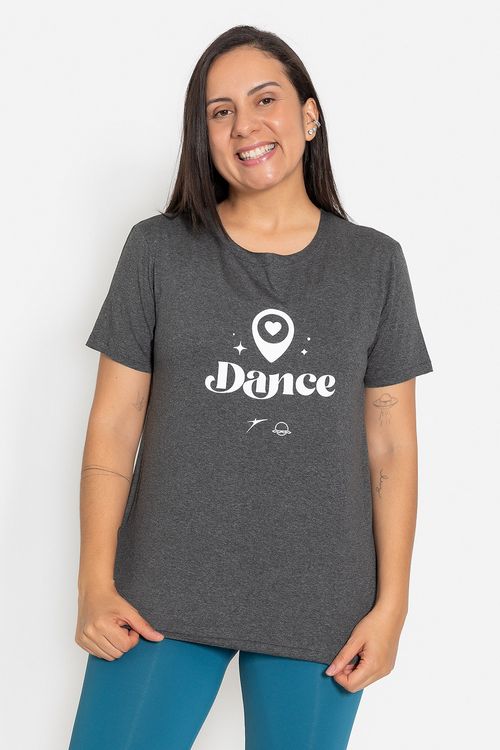 Camiseta Mundo Bailarinístico - Mescla Preto  - MB54 1903 Adulto