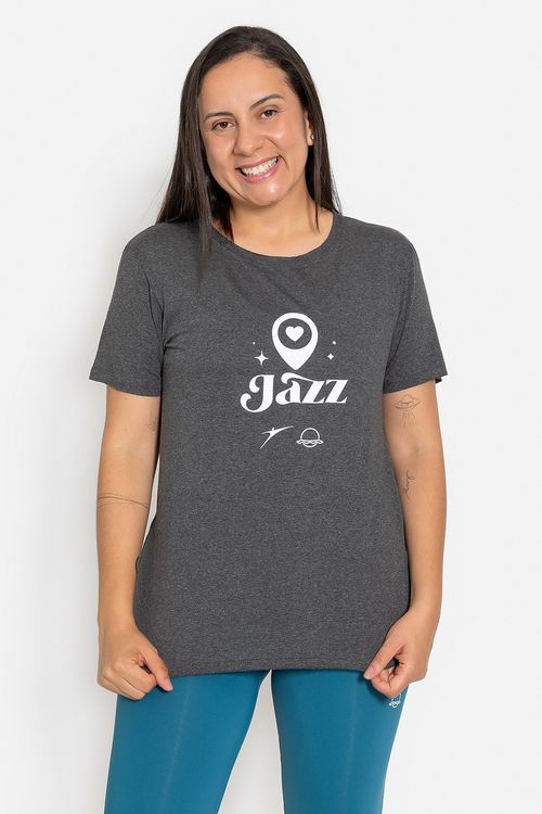 Camiseta Mundo Bailarinístico - Mescla Preto  - MB54 1906 Adulto