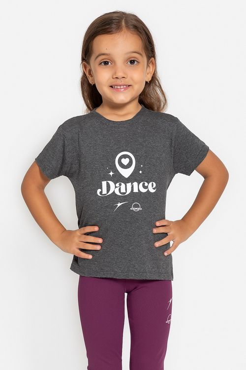 Camiseta Mundo Bailarinístico - Mescla Preto - MB60 1904 Infantil