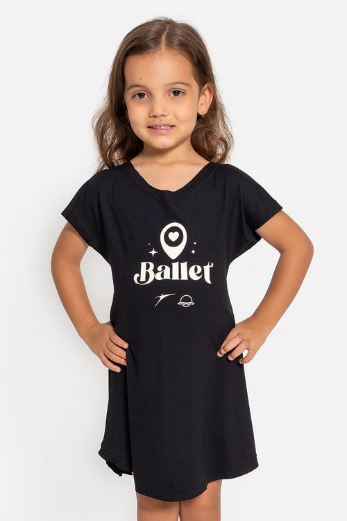 Vestido Mundo Bailarinístico - Preto  - MB61 1909 Infantil