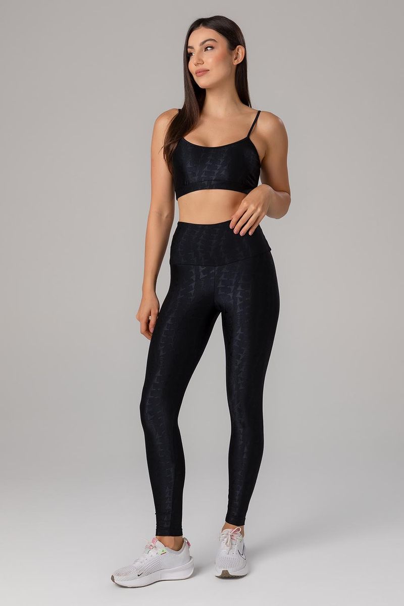 Calça Legging Jacquard ID Preto Trinys