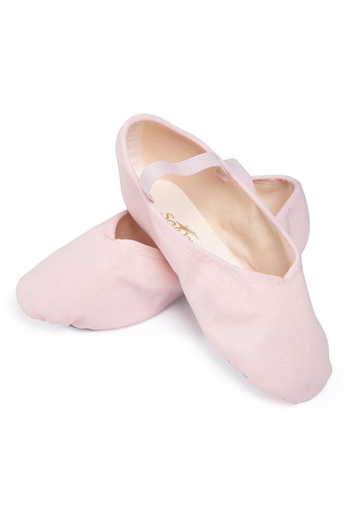 F22 - Rosa - Sapatilha de Meia-Ponta Sola Inteira em Lona