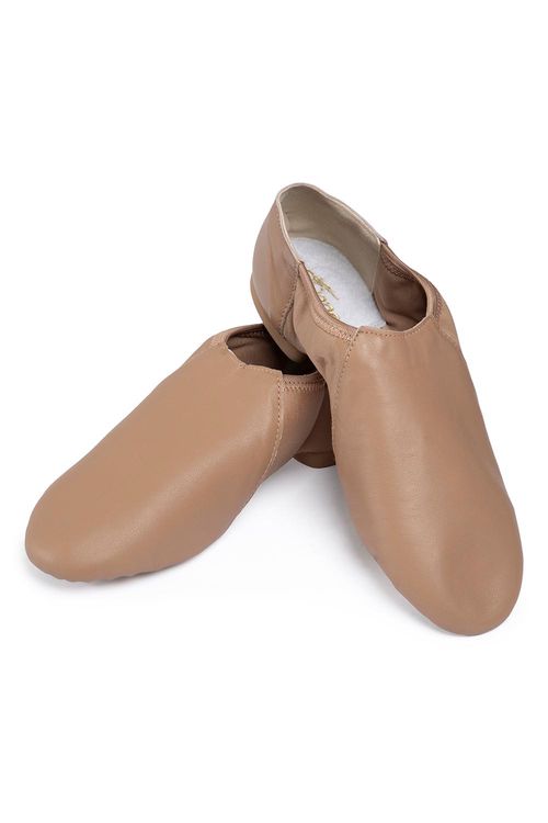 F56A - Caramel - C - Botinha Profissional Jazz - Sola de Camurça